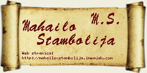 Mahailo Stambolija vizit kartica